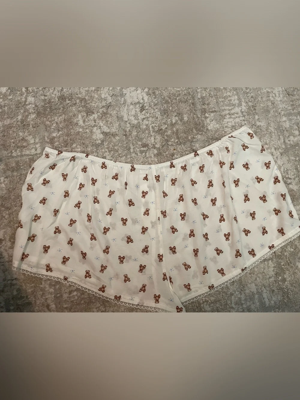 No Boundaries White Teddy Bear Print Rayon Sleep Shorts size XXL-NWOT